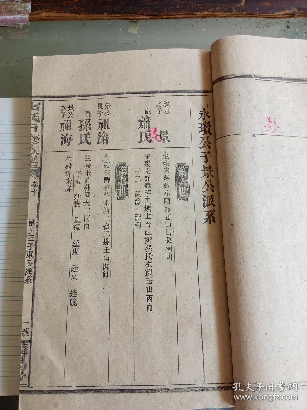 邵陵雷氏五修族谱,沧公三子东公派房谱一套