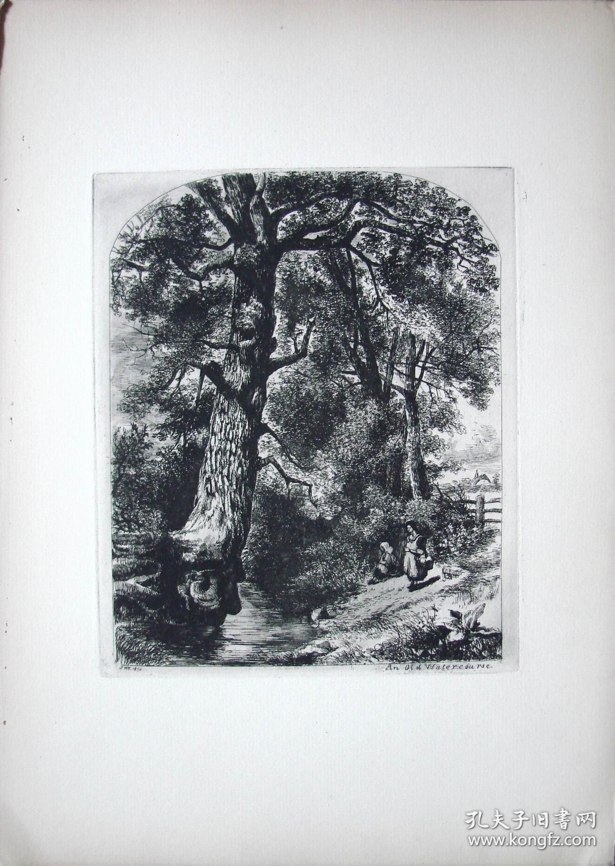 版蚀"真正的蚀刻铜版画"《老河道》——"john mallows youngman" 作品