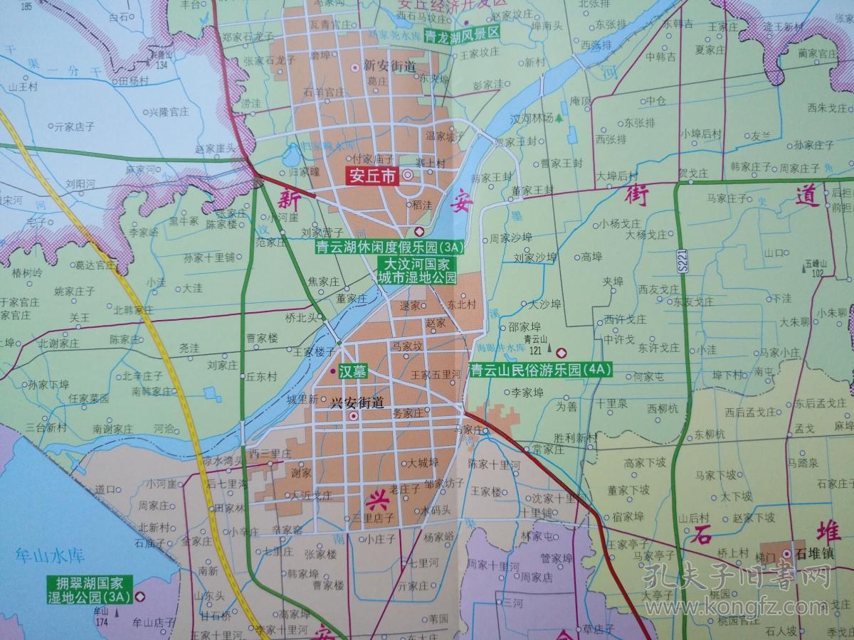 安丘市交通旅游图 2018年 安丘地图 安丘市地图 潍坊地图