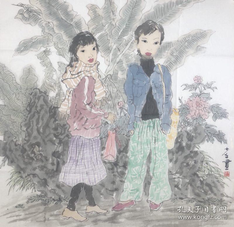 《少女》名家手绘真迹 写意人物国画 送礼收藏 现代人物装饰画