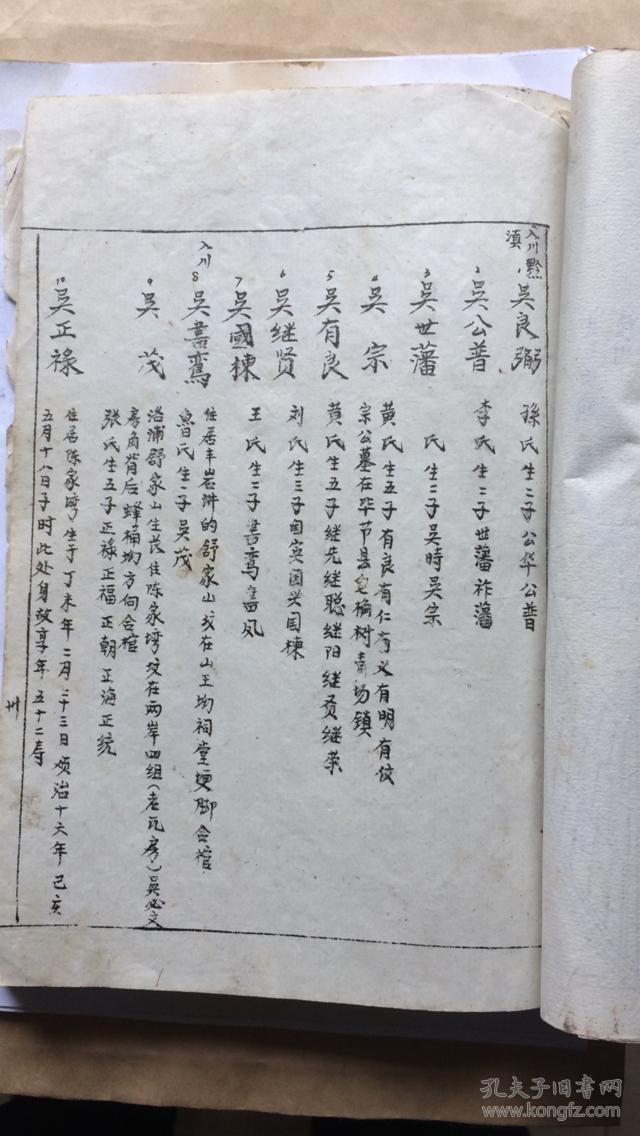 吴氏族谱(四川兴文县.良弼公支系)