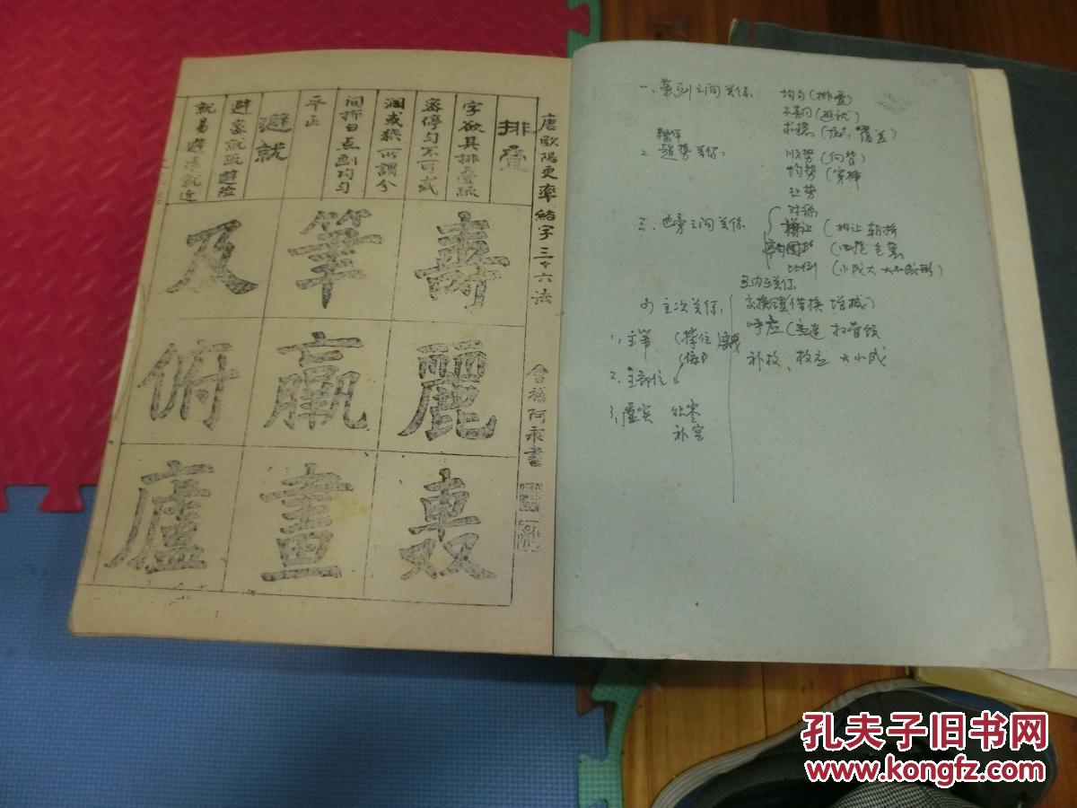 欧字三十六法和结字六条规则 初级书法教村 一九七六年a3