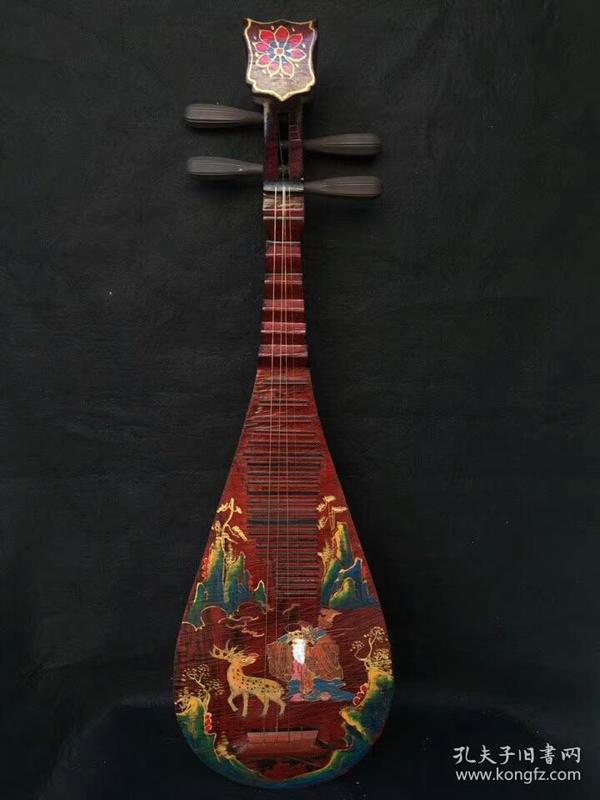古代乐器琵琶,尺寸;90x28x10.5厘米,古风捡漏!古玩收藏!