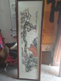 陕西名家西安美院教授李庚年作品《仿伯年先生笔意》，四尺条，永久保真。