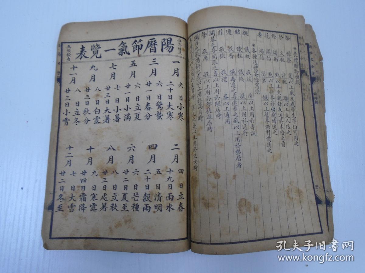 异名表,时令词语,中西东三历合表,阳历平闰及月建计算法,阳历时令歌