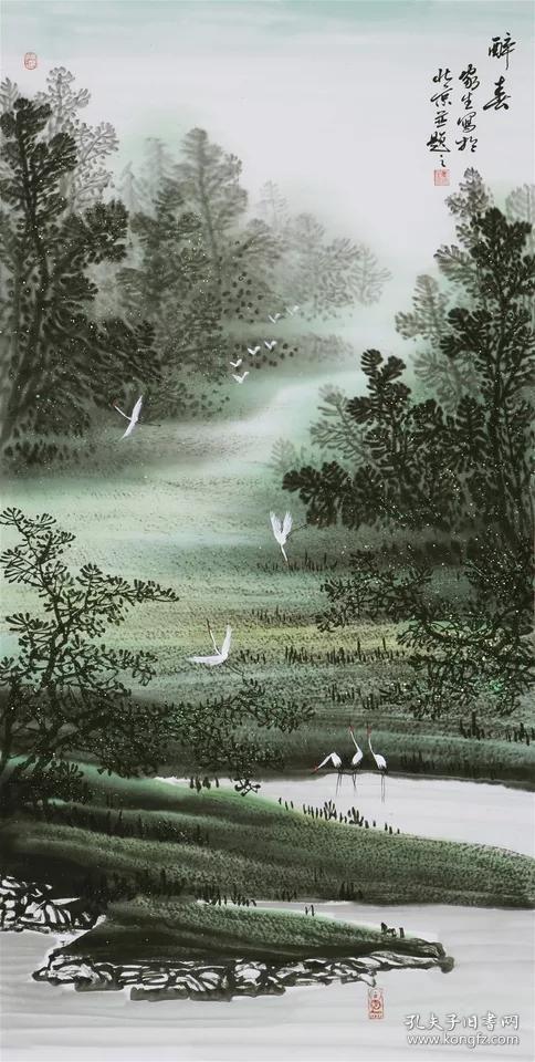 刘家生山水国画春景纯手绘