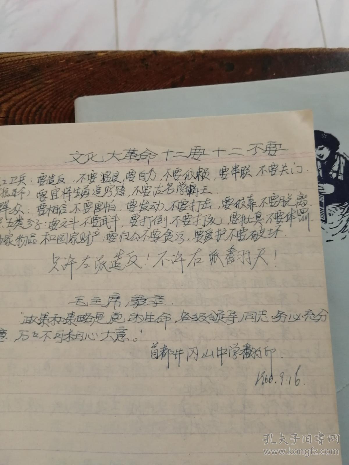 革命大字摘报本两本(北大学生抄写)
