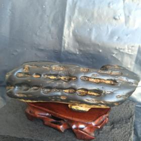 水冲原石观赏石奇石案头文房石《玲珑的江西赣南奇石黑陶石青花石小