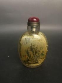 古玩杂项 清 "叶仲三"款天然水晶内画鼻烟壶图片