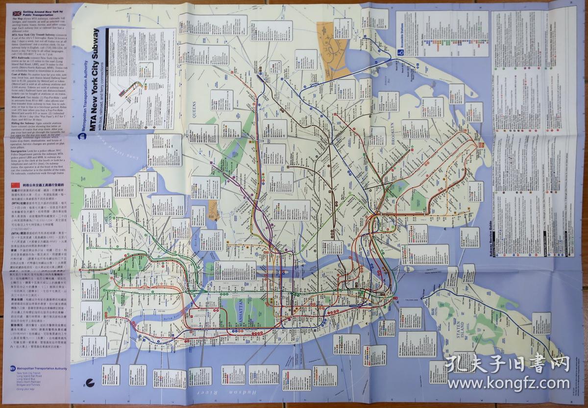 有九种文字说明的纽约市地铁图