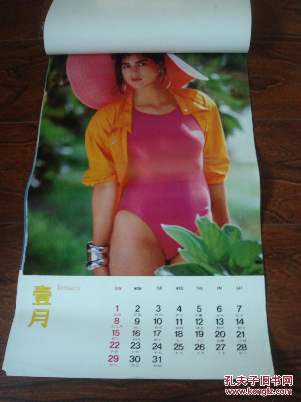 1989年女明星挂历: 异国风姿 (全是国外女明星,13全)库存,品佳!
