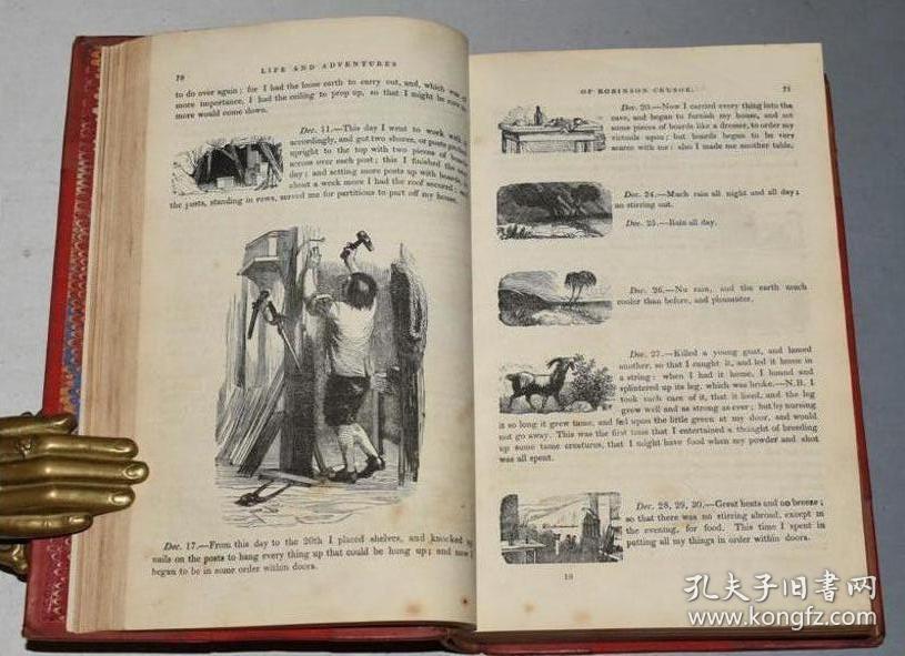 1835年daniel defoe robinson crusoe 丹尼尔笛福《鲁滨逊漂流记