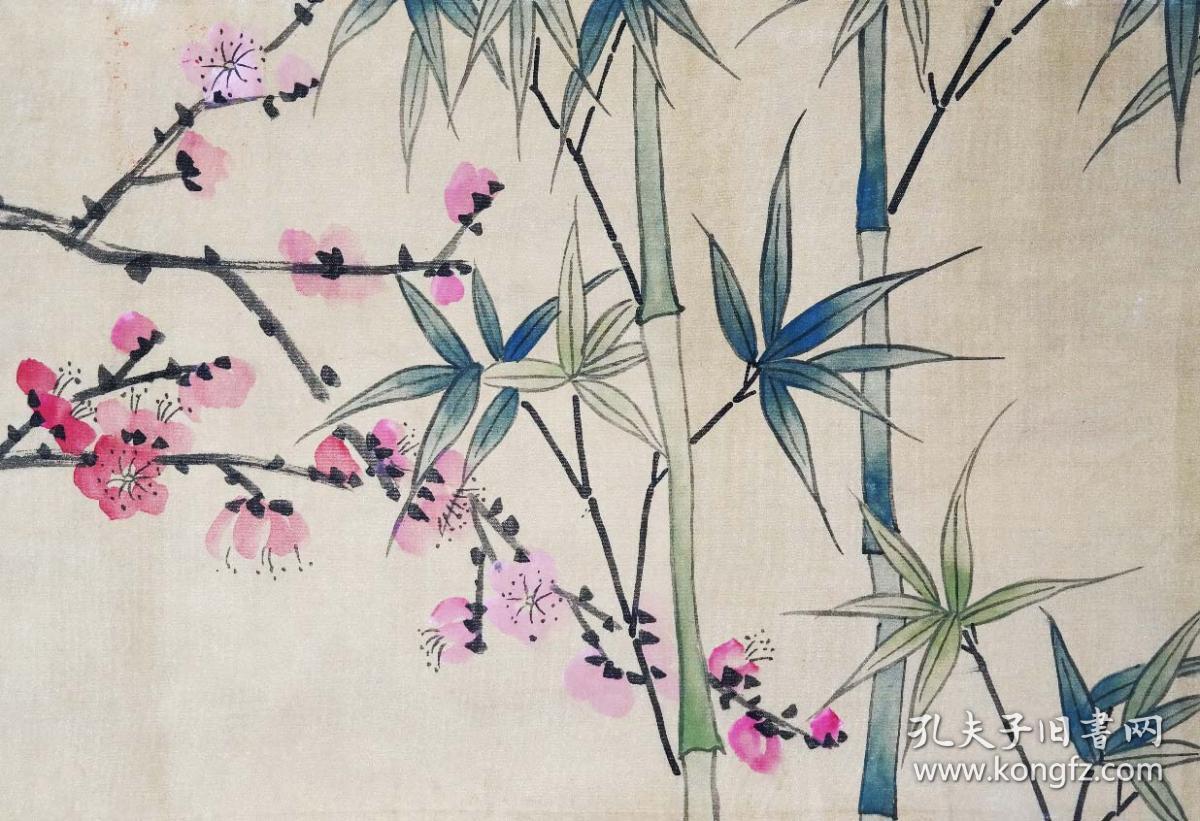 清代著名书画家◆蒋溥绘,张百熙,何维朴,王祖锡,庞元济题跋《手绘绢本
