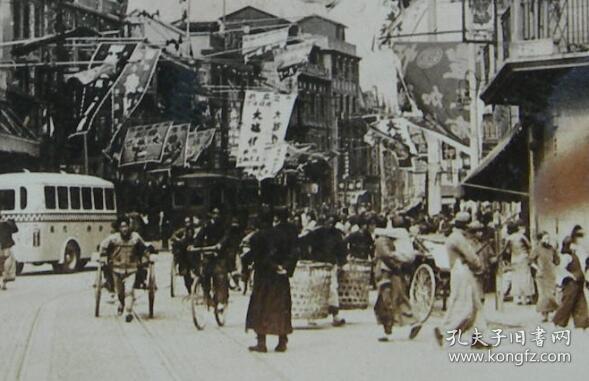 【民国老照片】民国上海南京路街景,德记-裘天宝银楼