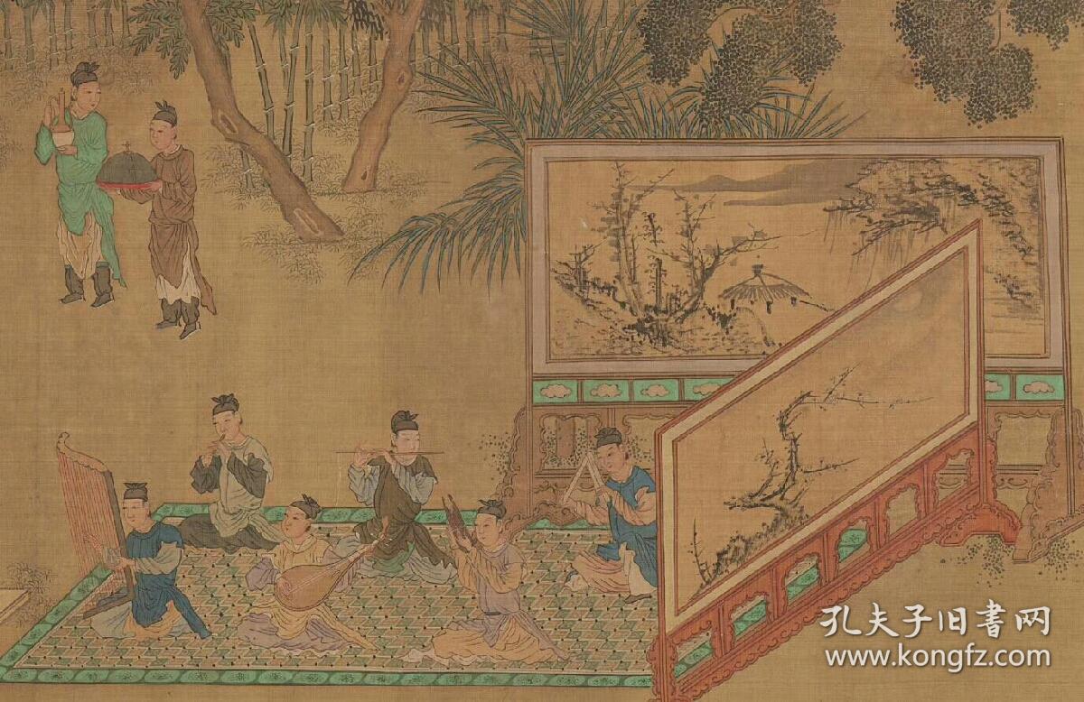 宋刘松年学士夜宴图十八学士登瀛图313x6364cm宣纸原色微喷印制定制
