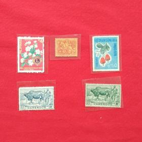 外国邮票喀麦隆越南葡萄牙菲律宾邮票非洲奶牛