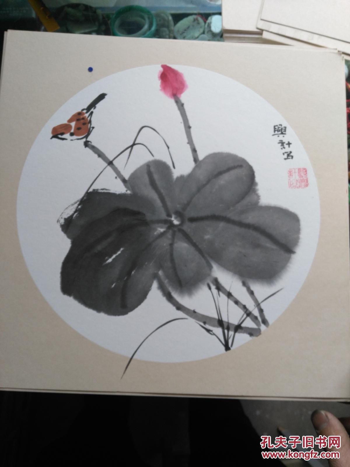《顾兴计小品国画系列:圆卡纸花鸟国画27幅合售》