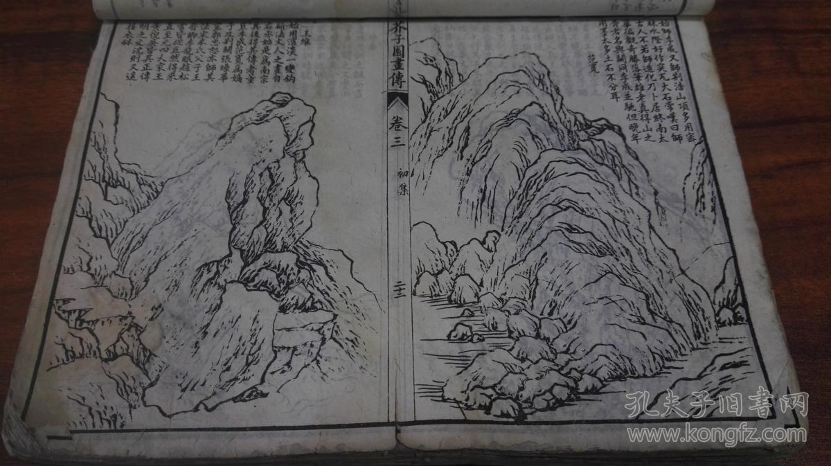 清代 白纸 石印 草装 《芥子园画谱·芥子园画传》 一