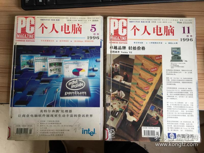 个人电脑 1996年第5.6.11.12期 共4期合订两本