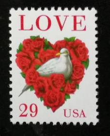 外邮：1994年，美国“爱心”邮票（全新）
