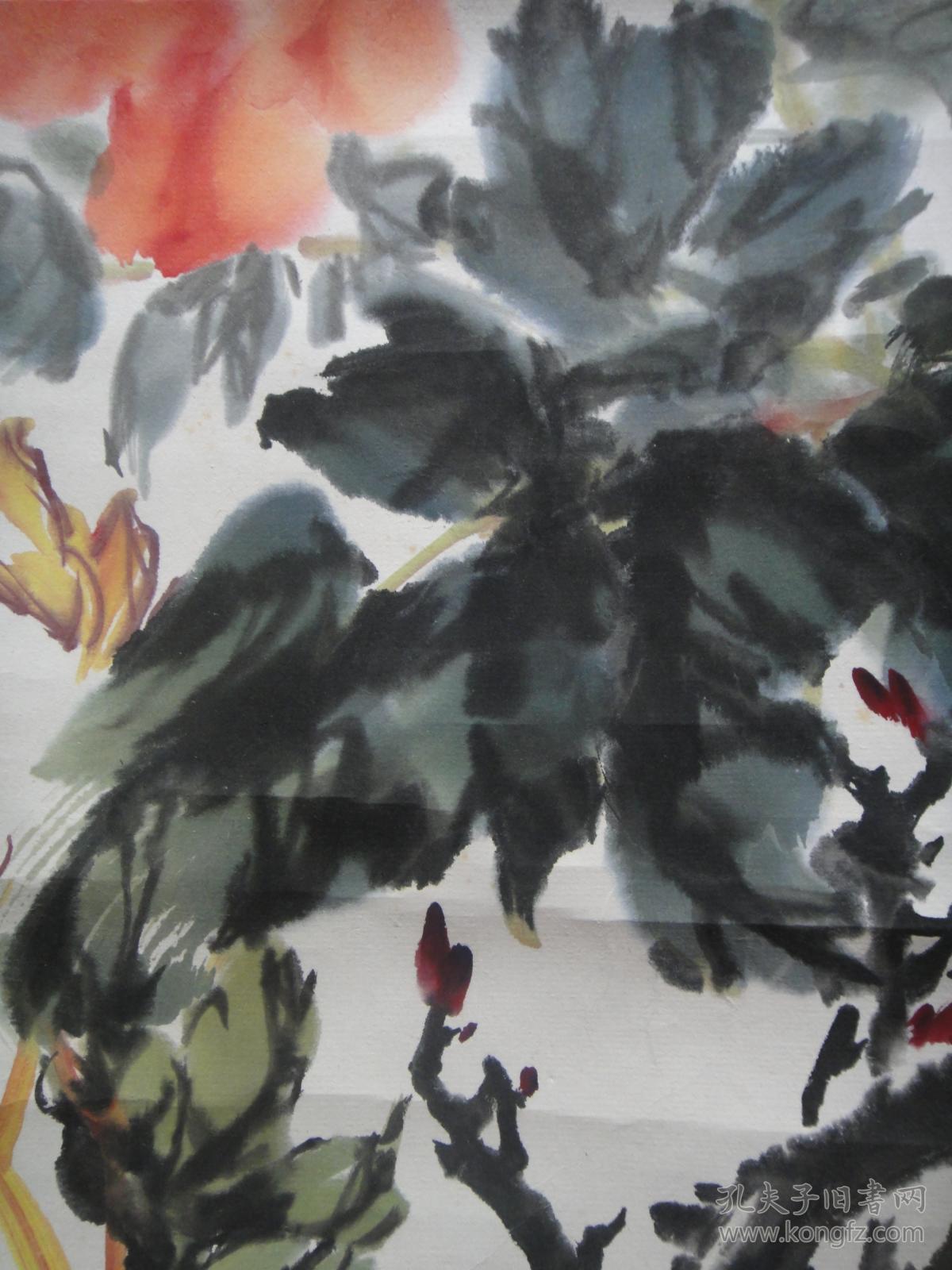 赵松涛国画《牡丹》二幅