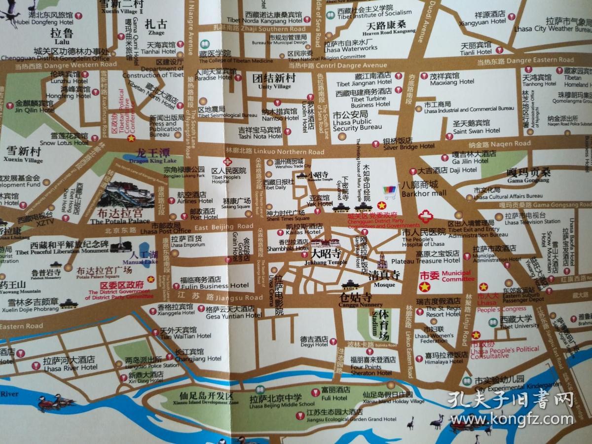 拉萨市旅游环线图 2017年 拉萨地图 拉萨市地图 西藏地图