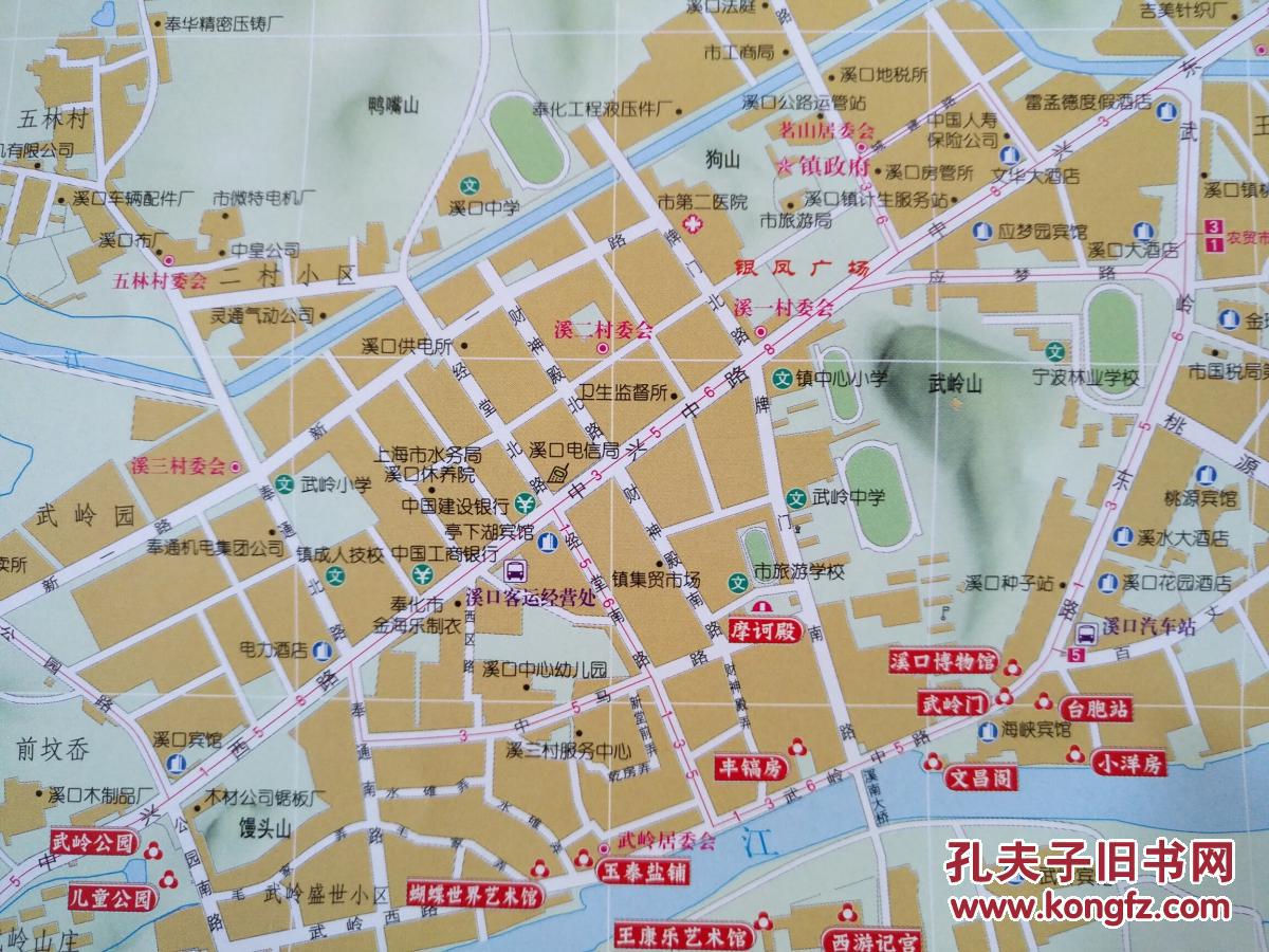 奉化溪口镇交通旅游图 溪口镇地图 溪口地图 奉化地图