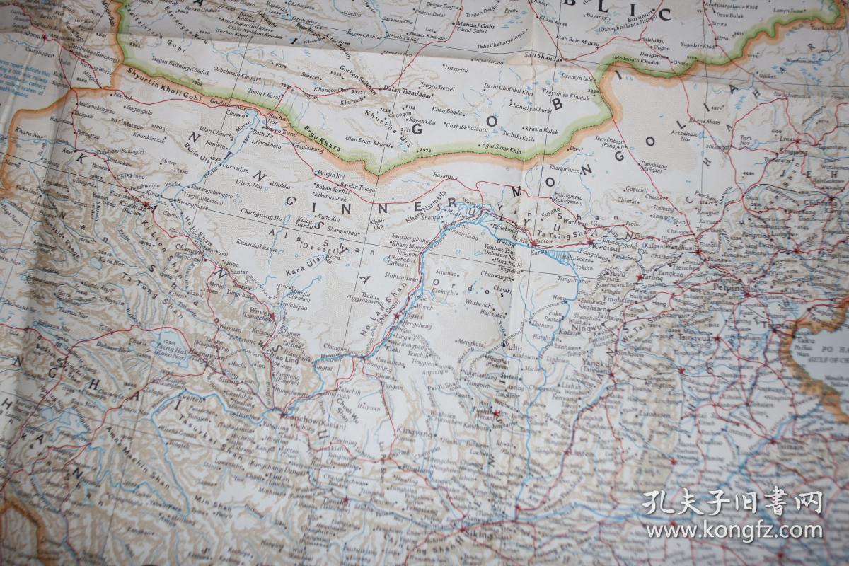 1952年出版远东地区全图,中国沿海各省和朝鲜地图,中国海岸线,含台湾