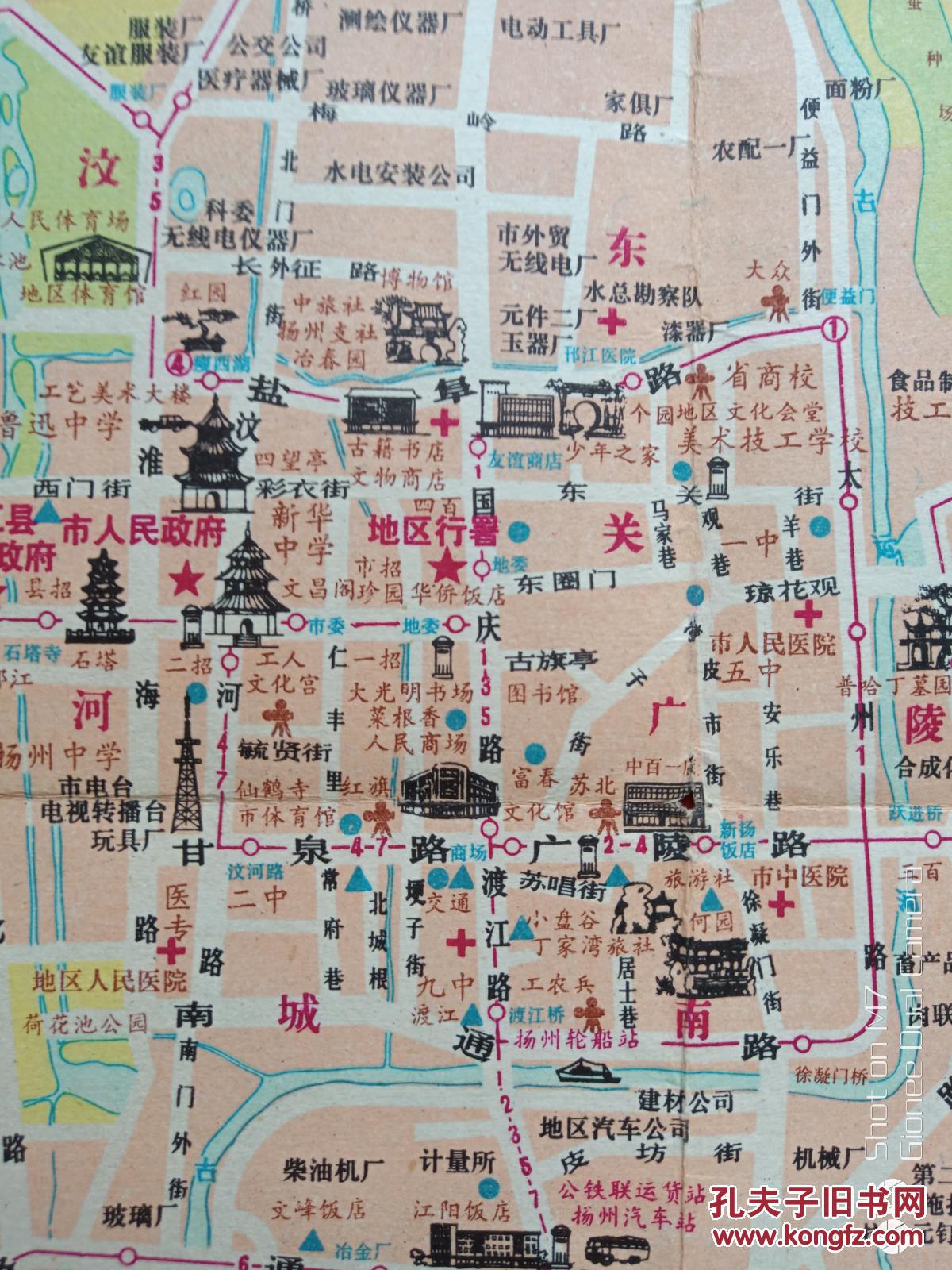 扬州市交通图1981年