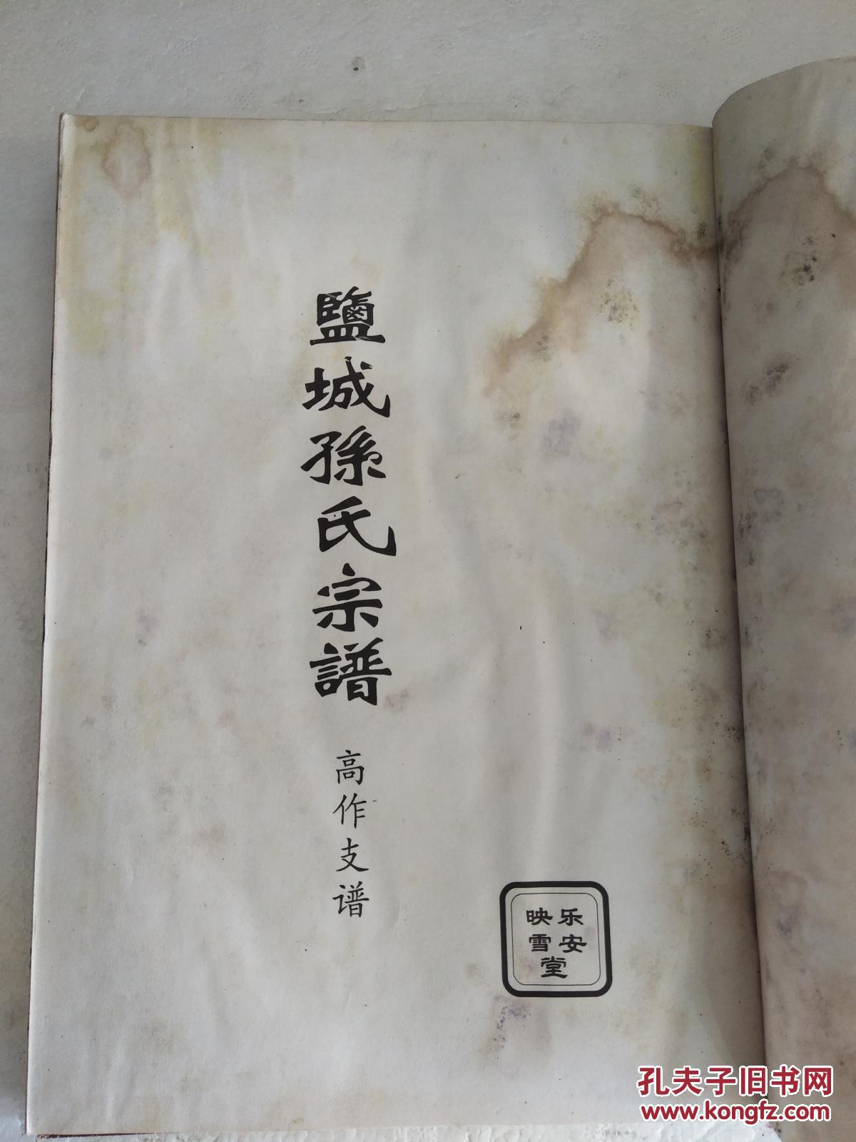 孙氏宗谱【乐安堂】盐城建湖高作支 硬精装 双折页 16