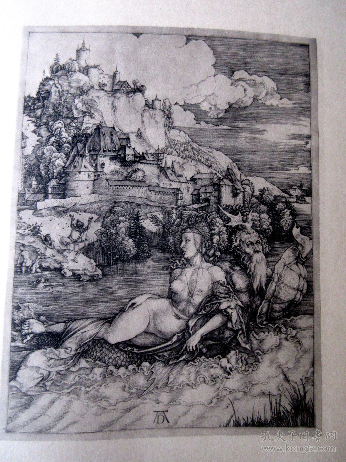【稀见】【皮装】大开本(46x33厘米)/珂罗版版印刷《丢勒铜版画(原大