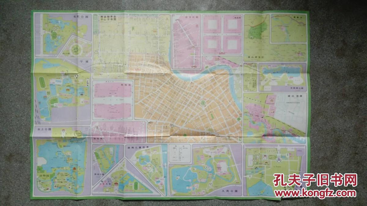 旧地图-天津旅游图(1991年3月1版天津1印)2开85品