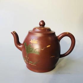 【王石耕 】手工朱砂描金 紫砂壶