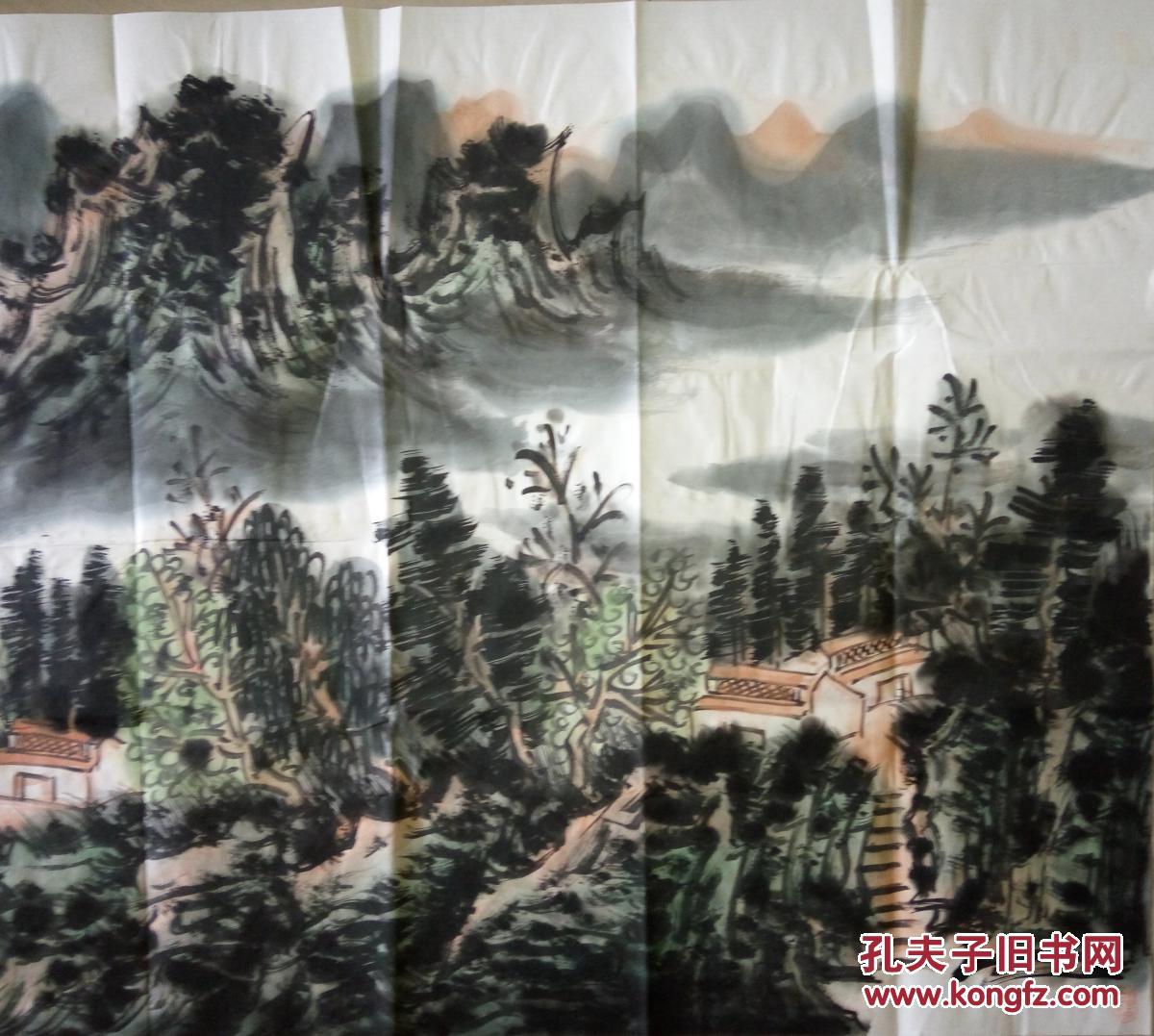 当代著名画家王本杰山水一幅(保真)
