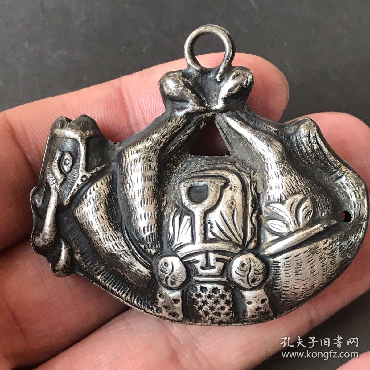 民国老银锁驹(金)绑(榜)蹄(提)鸣(名)