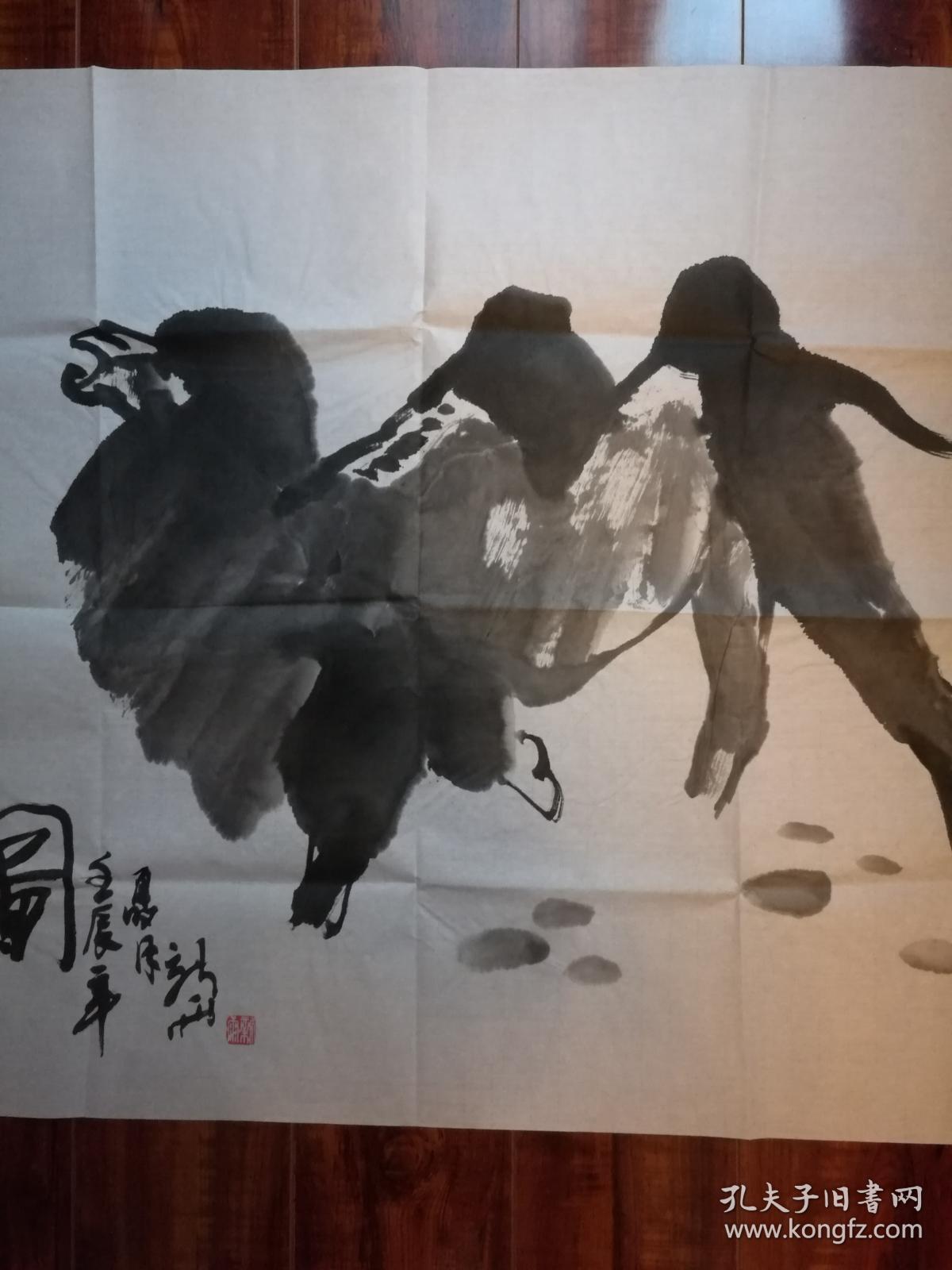 著名画家郑新雨 骆驼.电话微信:15904173016._画家郑