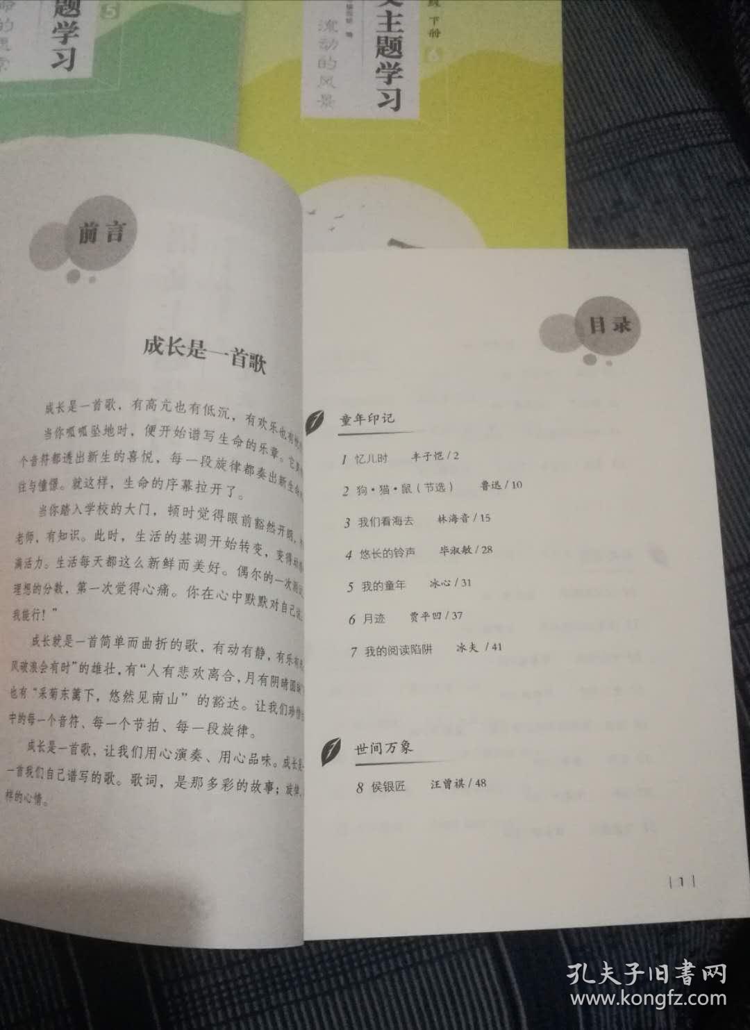 2019年春季七年级语文主题丛书下 六册全