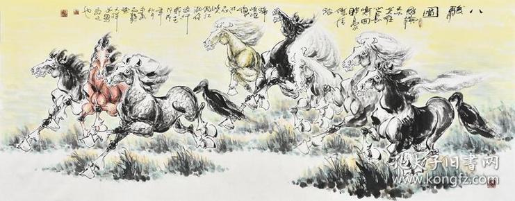 当代著名画家陈老师《八骏图》gh03978