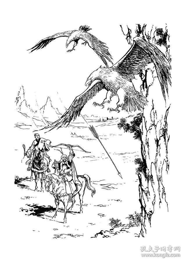 华人文学大侠金庸作品精彩白描插图照片5吋的34张