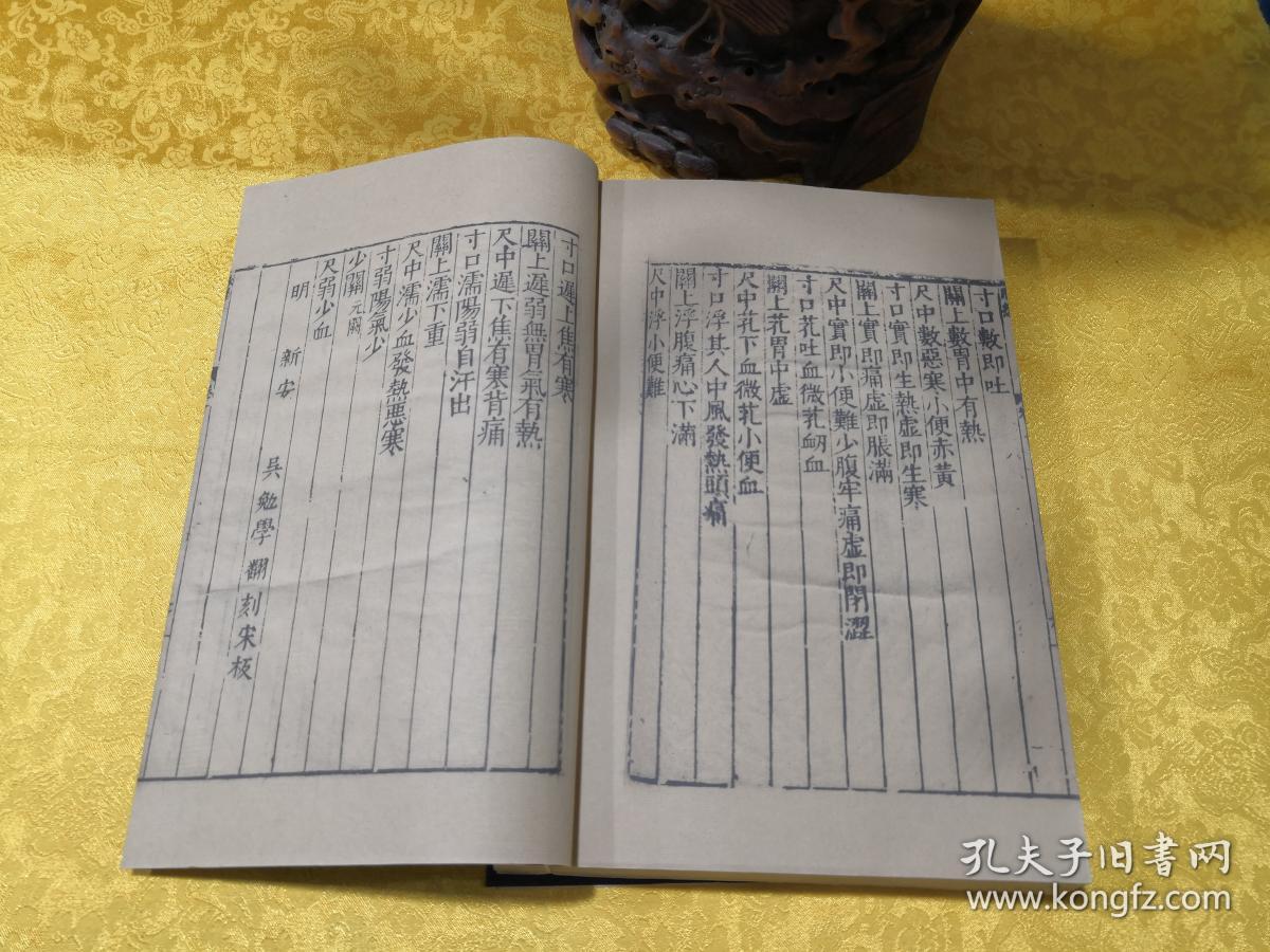 此本前有林亿,王叔和序,为明万历29年(1601)新安吴勉学翻刻宋板.