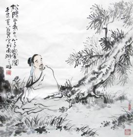 浙江名家 张谷良 人物四尺斗方  手绘 国画作品