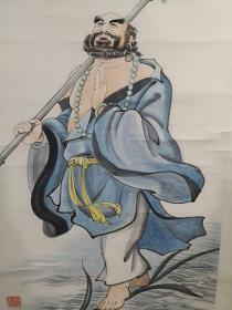 西蜀刘岚画，达摩祖师造像