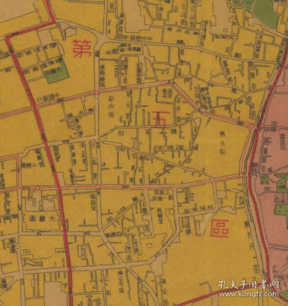 (济南市街道详图,济南地图)民国三十六年(1947年),民国时期济南市地图