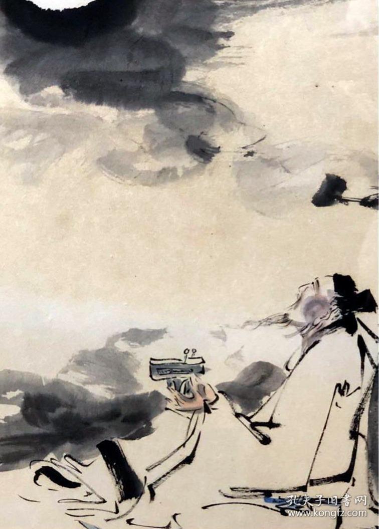 近现代国画大师-杜白洋-《李白邀月图》
