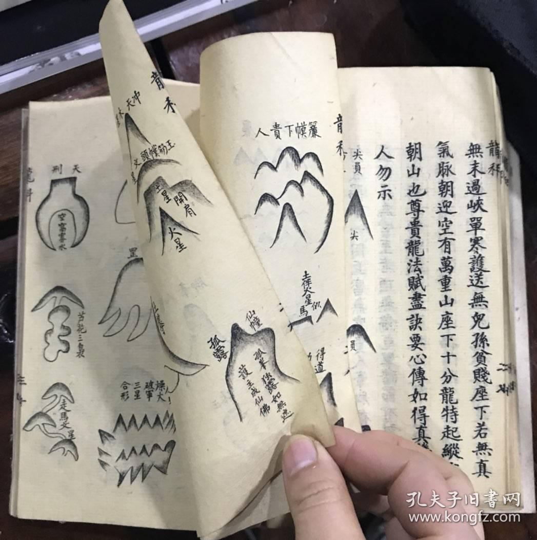 清代手抄风水书堪舆集要四册 龙科全部 辨花形假穴 辨