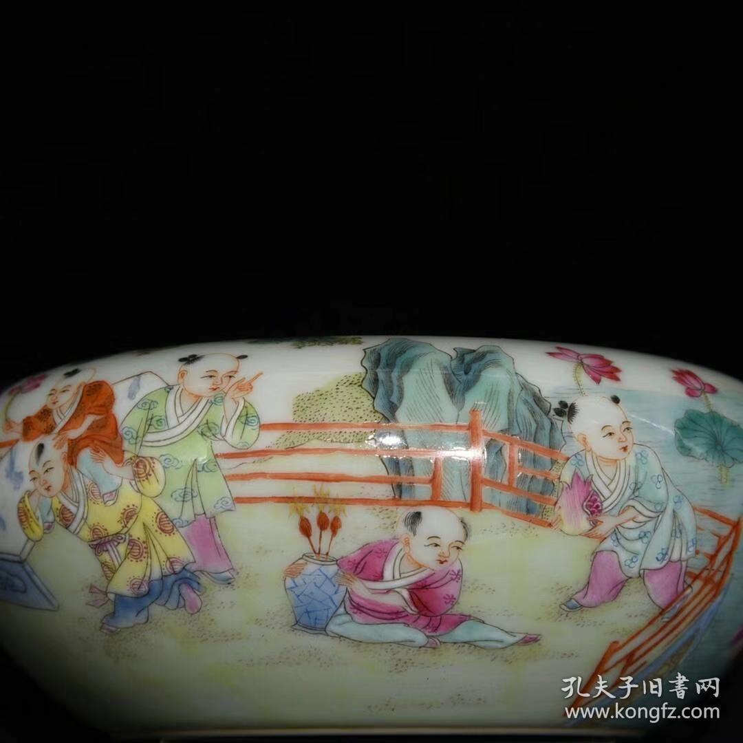 乾隆粉彩婴戏图笔洗
