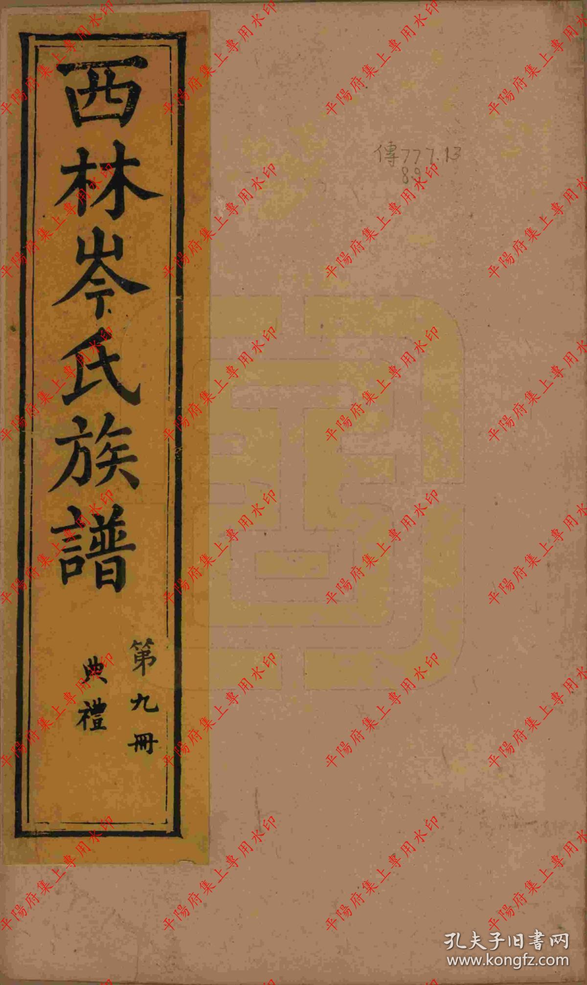 广西西林 西林岑氏族谱 家谱 宗谱 家乘(复印本)