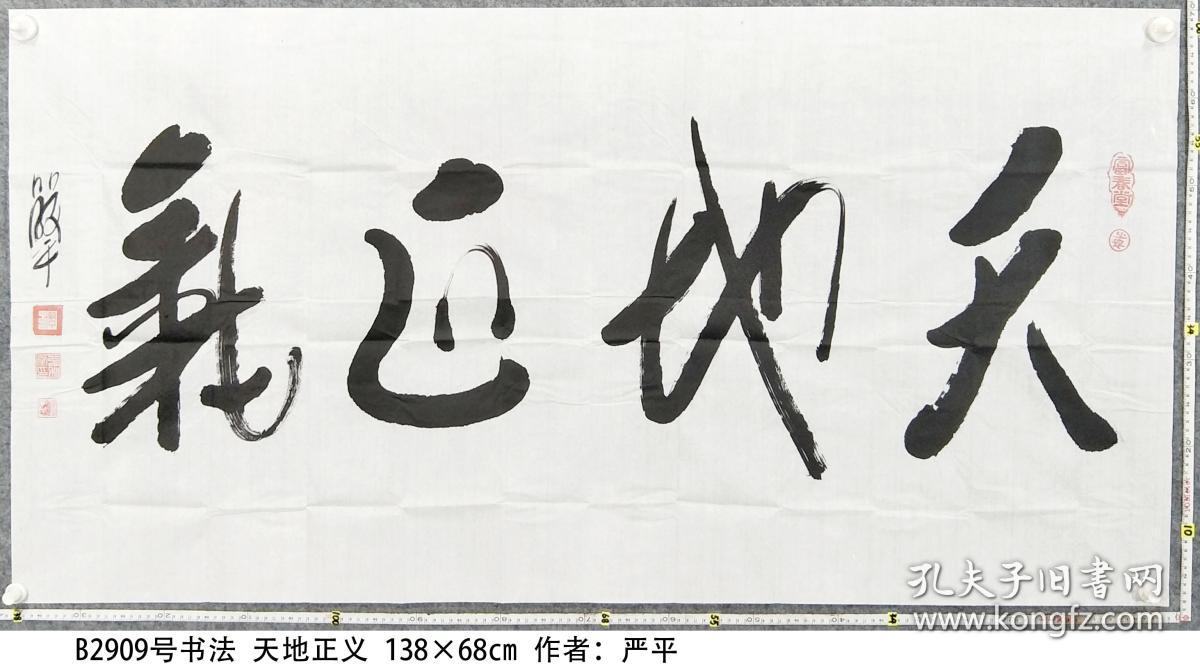 b2909号书法 天地正义 138×68cm 作者:严平 ,字少安