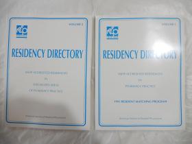 Residency Directory 1942-1992 Ashp-Accredited Residencies in Pharmacy Practice Vol 1-2 英文原版