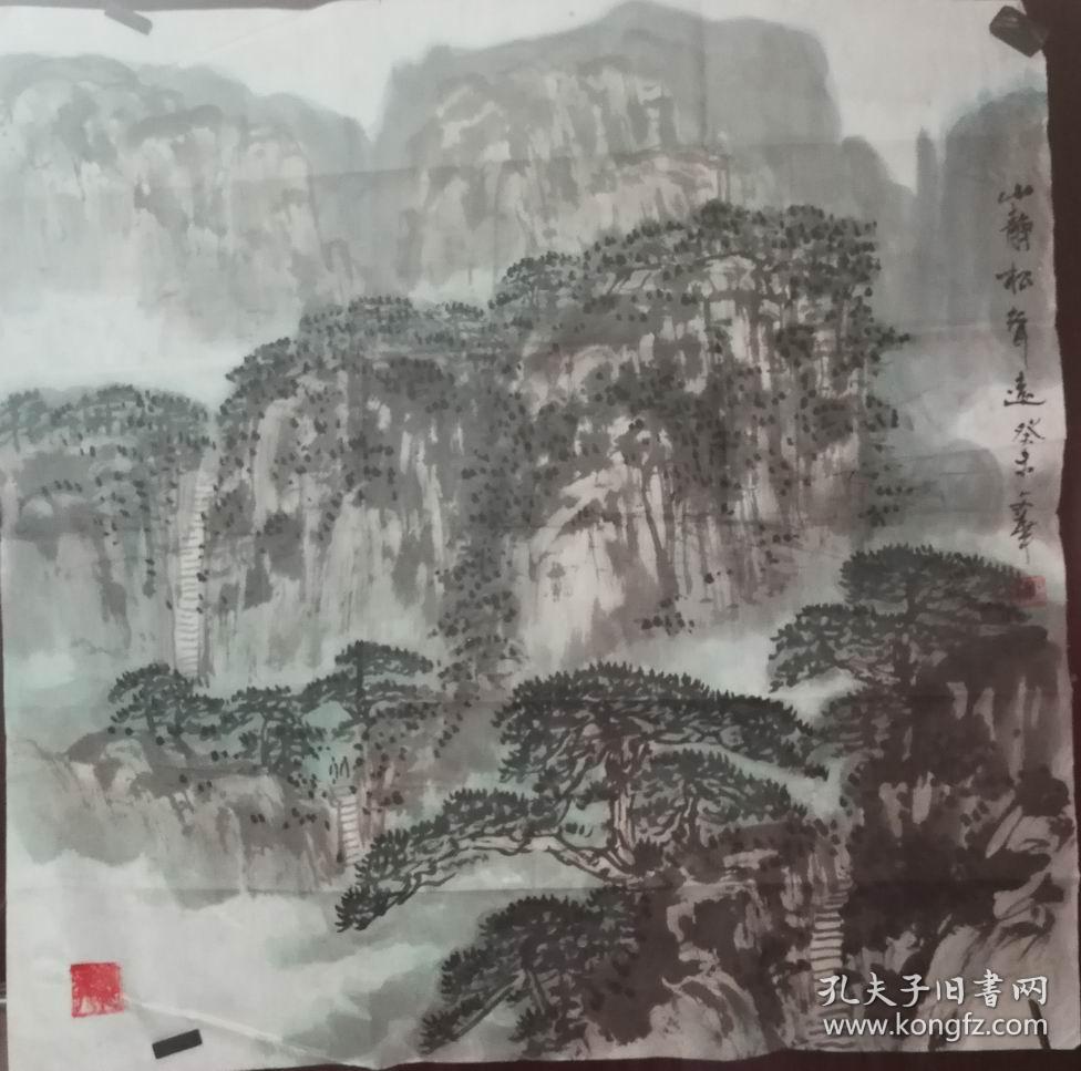 著名山水画家张文华老师手绘作品(画片)尺寸69公分×68公分